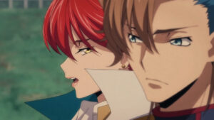 Code Geass Roze of the Recapture episode 6 Narah speaking to Ash