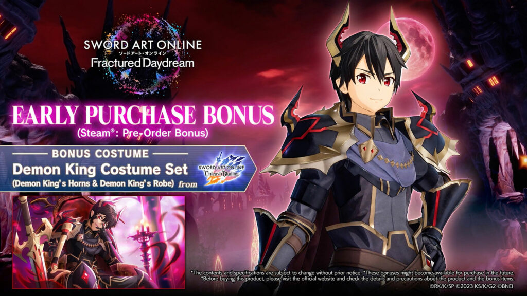 Sword Art Online Fractured Daydream pre-order bonus Demon King Costume Set