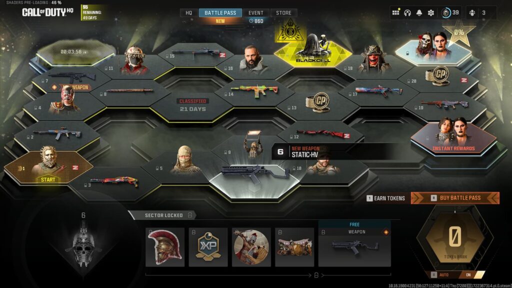 Leveling up battle pass in MW3