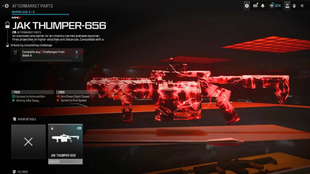 RGL-80 launcher loadout with JAK Thumper-656 for the Unstable Rift challenge in Modern Warfare 3 Zombies