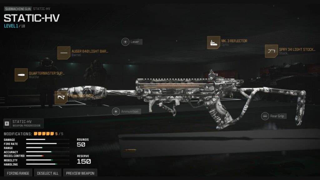 Best SMG for Warzone Rebirth Island in Season 5: Static-HV loadout