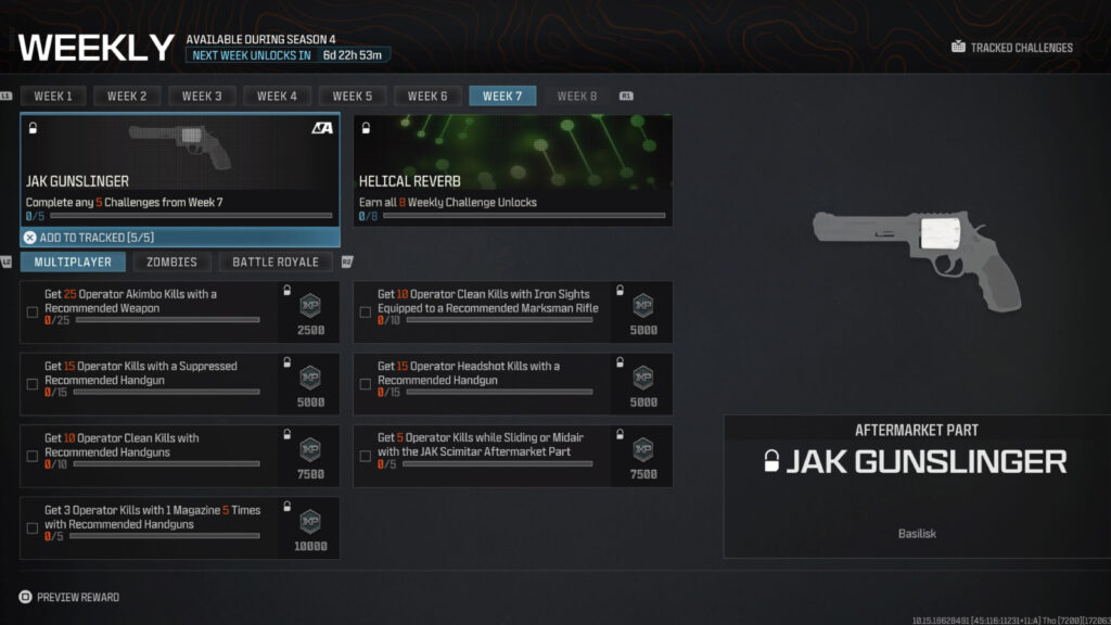 MW3 Jak Gunslinger challenges