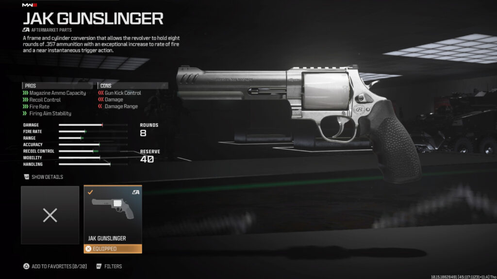 MW3 Jak Gunslinger stats