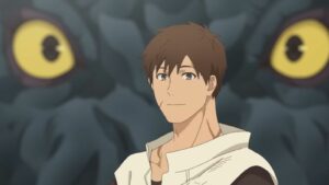 I Parry Everything episode 8 ending with Noor and the Titanic Dragon of Calamity looking from afar