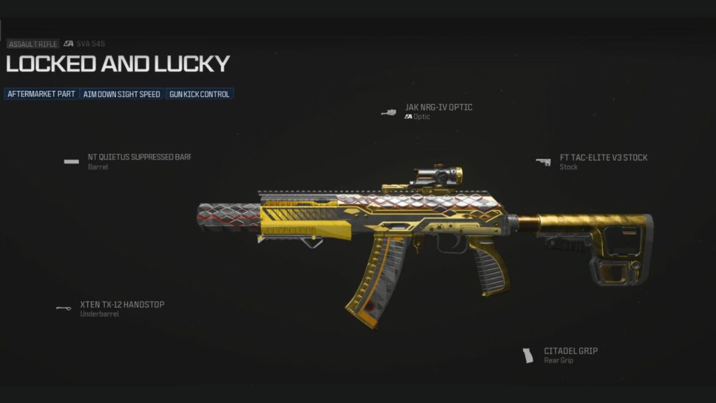SVA 545 "Locked and Lucky" weapon blueprint preview in Modern Warfare 3