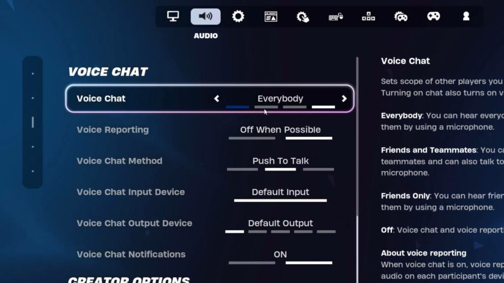 Fortnite proximity chat setting