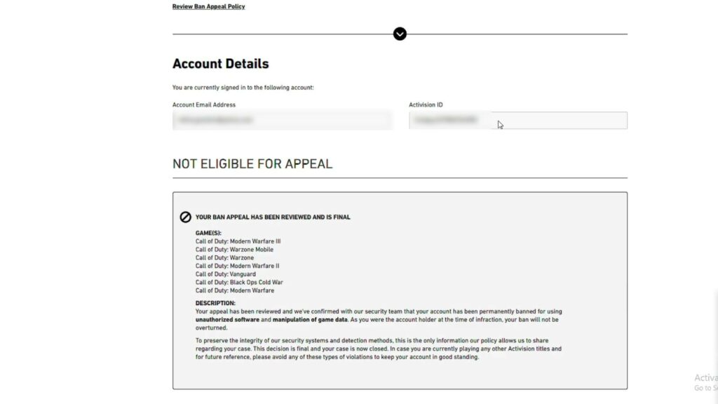How to appeal Activision ban in MW3 and Warzone