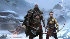 Kratos and Atreus in God of War Ragnarok key image -- God of War Ragnarok release date
