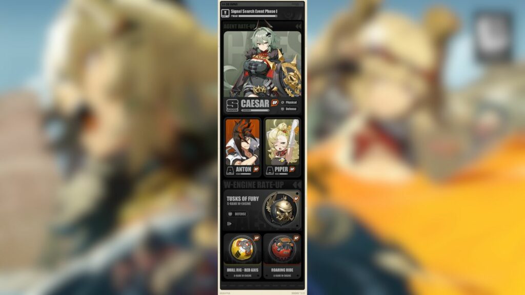 Zenless Zone Zero 1.2 banners, Signal Search Event Phase 1 featuring Caesar King