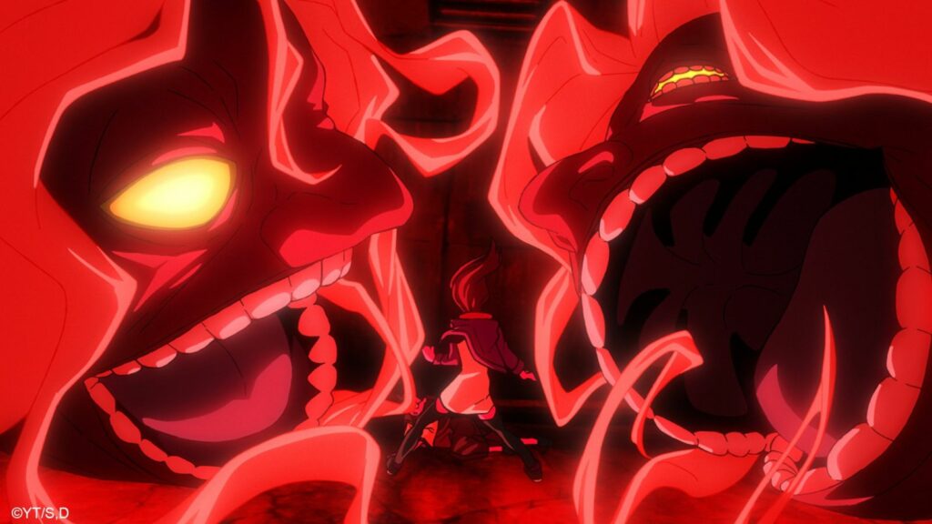 Dandadan main characters Ken "Okarun" Takakura and Momo Ayase seen trapped in a cursed tunnel in episode 4 season 1