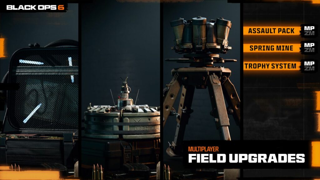 Assault Pack, Spring Mine, and Trophy System, some of the best Field Upgrades in Black Ops 6
