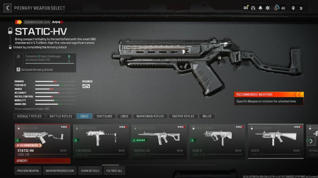 Warzone Static HV loadout