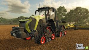 Player using a tractor in Farming Simulator 25