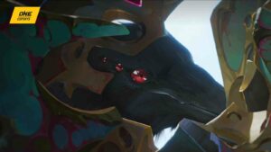 Swain crow with three red eyes in Arcane season 2 Episode 9