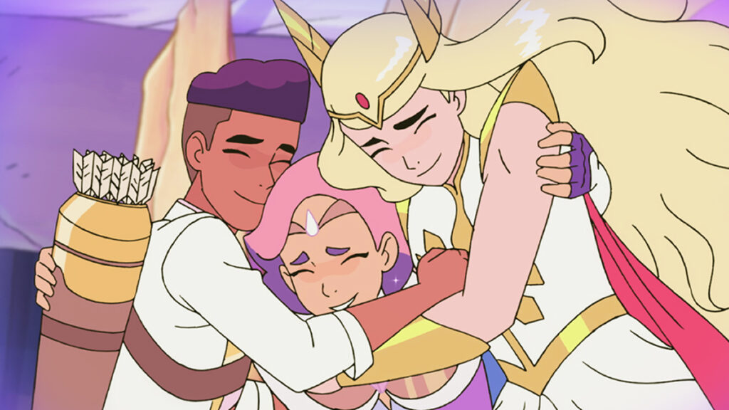 She-Ra and the Princesses of Power featuring She-Ra, Glimmer, and Bow