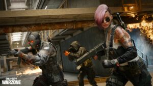 Sev and two allied operators on Area 99 in Warzone