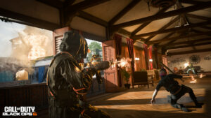 Operators fighting along a hallyway on Lowtown map in Black Ops 6