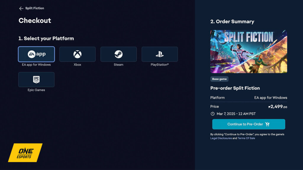 How to pre-order Split Fiction on official EA games website