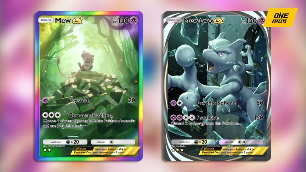 Mew EX and Mewtwo EX cards from Pokemon TCG Pocket