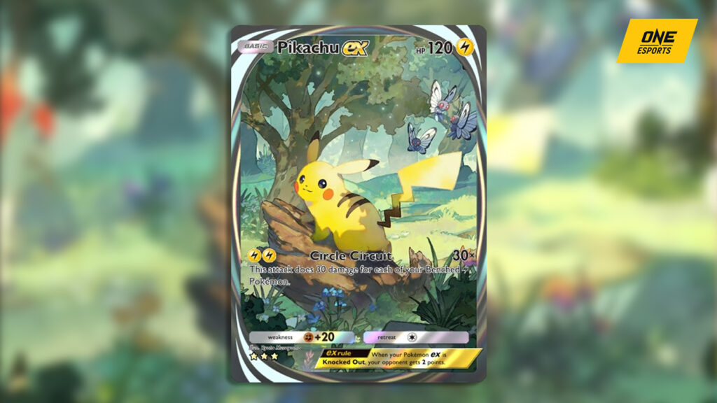Pikachu EX immersive card from Pokemon TCG Pocket -- Pikachu EX deck