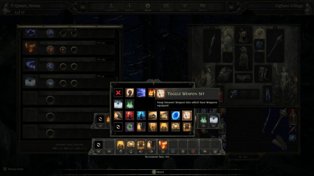 Path of Exile 2 toggle weapon set