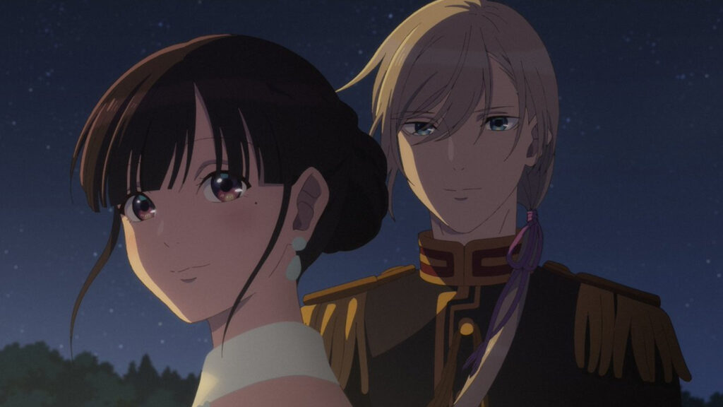 My Happy Marriage anime characters Kiyoka Kudou and Miyo Saimori