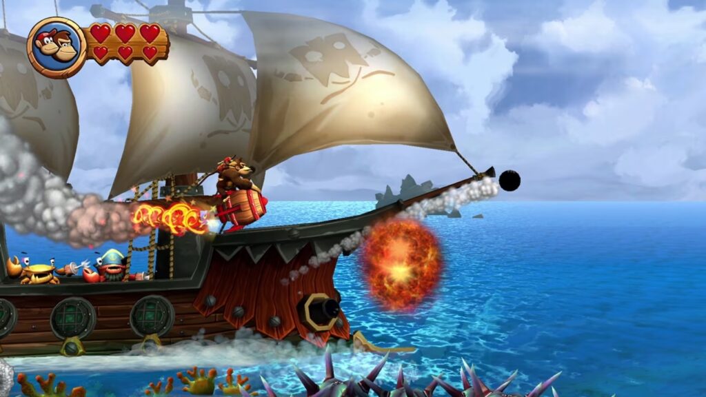 Donkey Kong Country Returns HD gameplay on ship