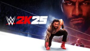 WWE 2K 25 key visual featuring Roman Reigns