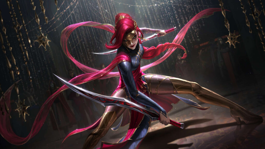 A Noxus skin featuring Prestige Masque of the Black Rose Katarina