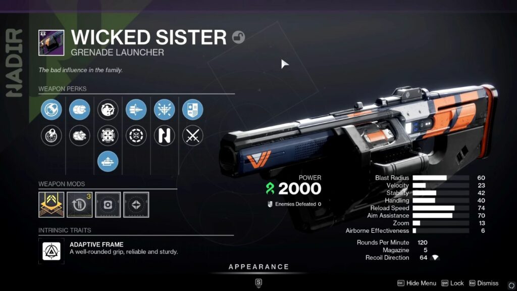 Destiny 2 best heavy grenade launchers -- Wicked Sister