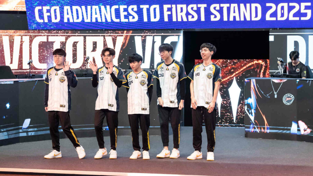 CFO on stage after winning the LCP 2025 season kickoff grand final