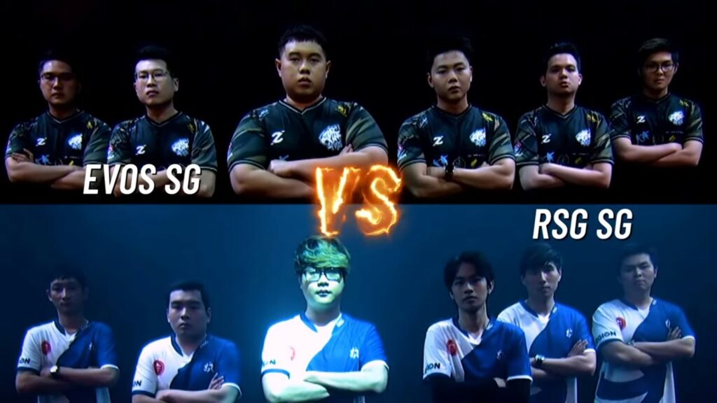 Screenshot of EVOS SG and RSG SG in the MPL SG S1 Grand Final