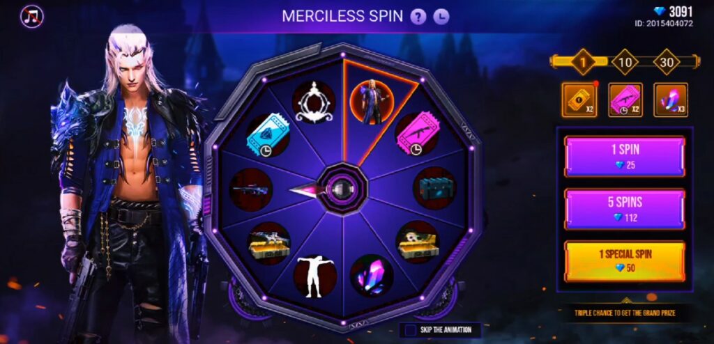 Free Fire Merciless Necromancer Bundle Spin
