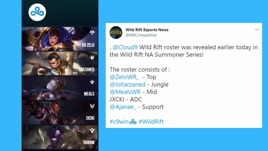 Wild Rift, Cloud9, Team Roster
