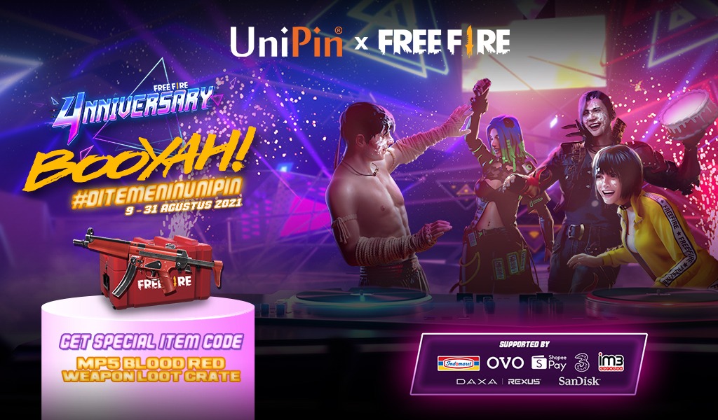Ulang Tahun Free Fire Ke-4 bersama Unipin