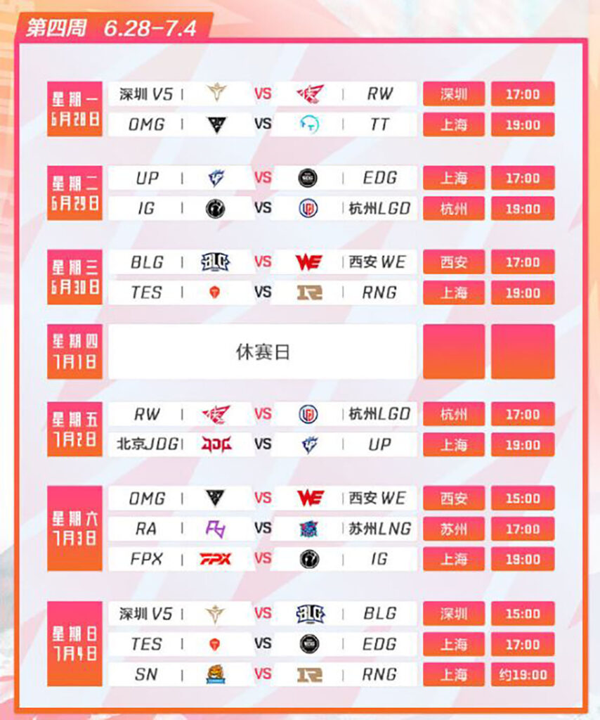 Lịch thi đấu LPL Mùa Hè 2021