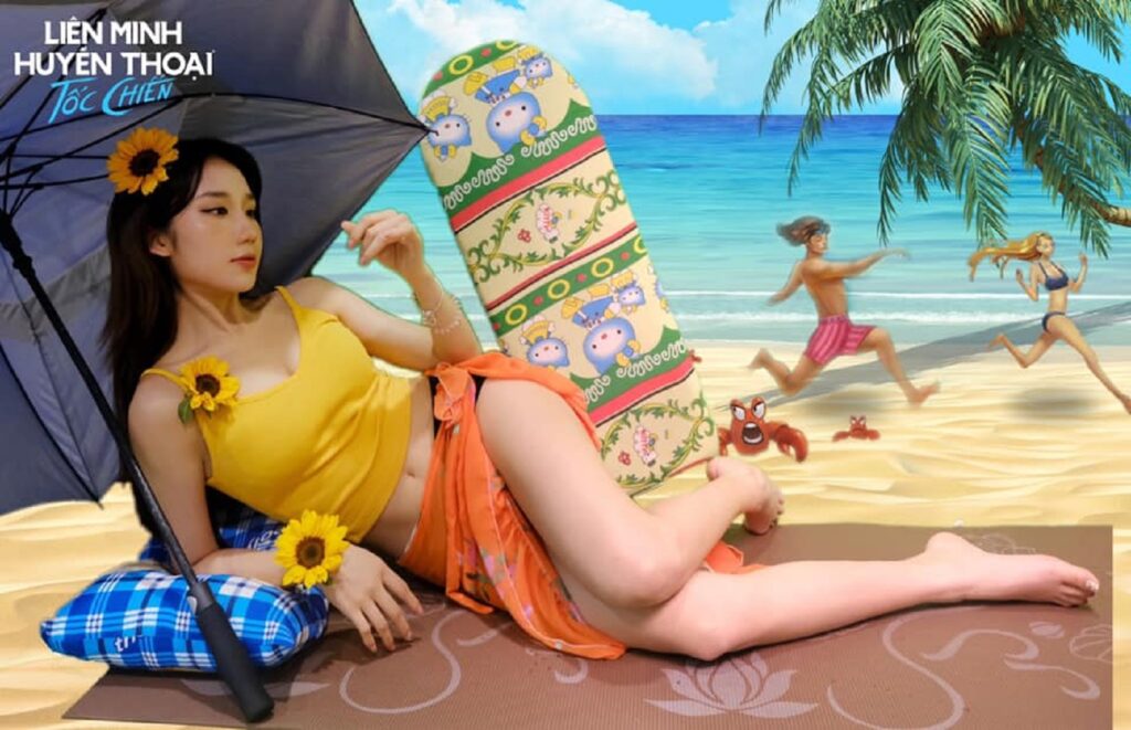 Cosplay tốc chiến tiệc bể bơi