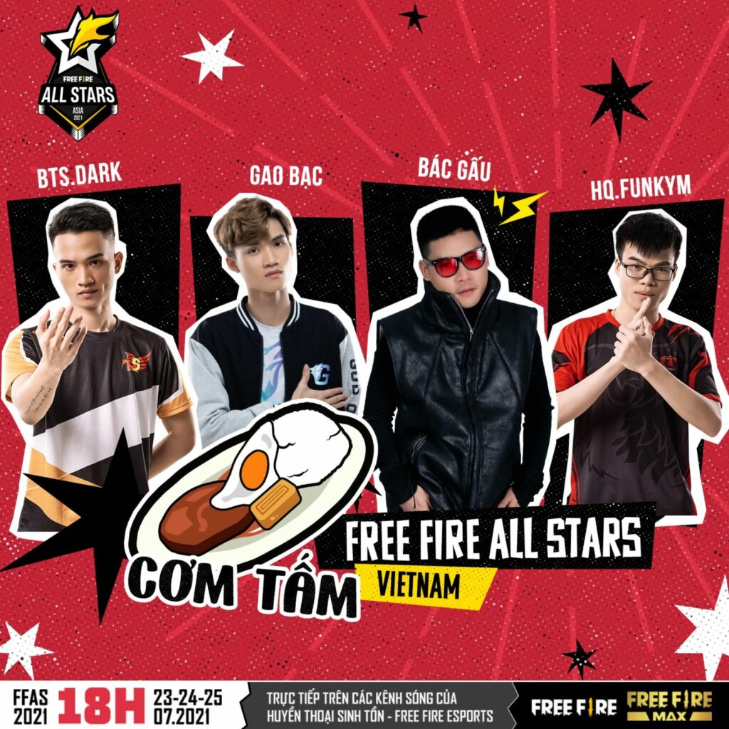 Free Fire All Stars 2021, team cơm tấm