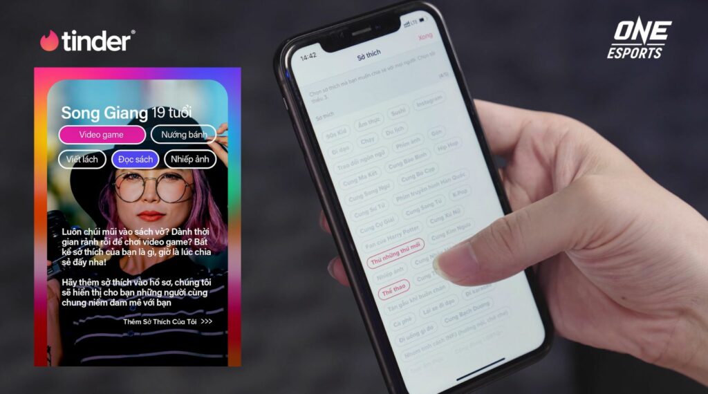 tinder, sở thích