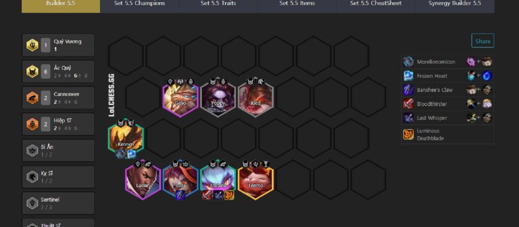 hoàn thiện đội hình Slow Roll Tristana.