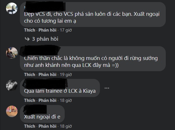 Bình luận dưới bài viết của Kiaya