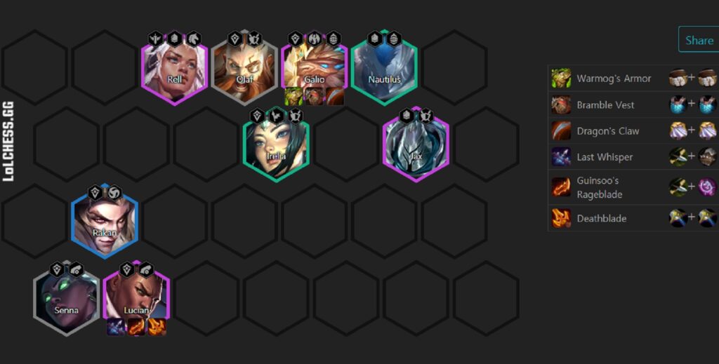 đội hình Lucian 6 Vệ Binh.
