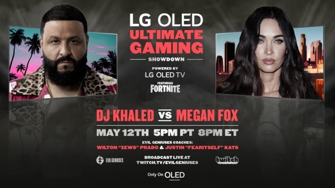 Fortnite DJ Khaled Megan Fox LG OLED Ultimate Gaming Showdown