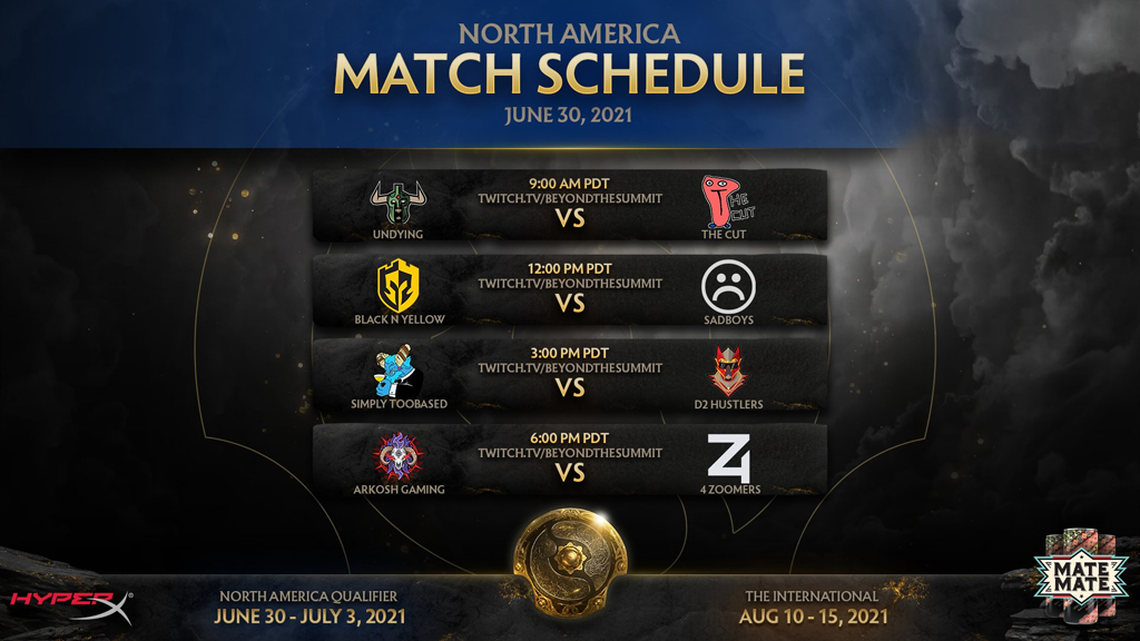 TI10 NA Qualifier Schedule Day 1