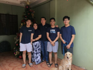 Sainty with family