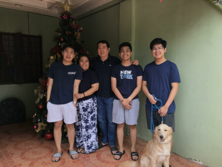 Sainty with family