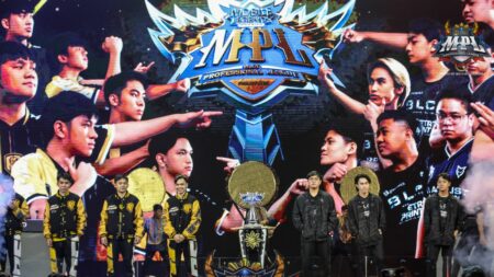 MPL PH Season 12 grand finals teams AP Bren at Blacklist International sa stage